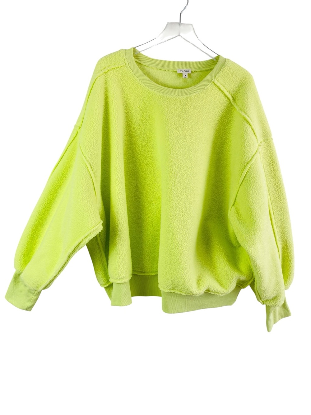 Anthropologie Pilcro Neon Lime Slouchy Crew Neck Sweatshirt Size 3X